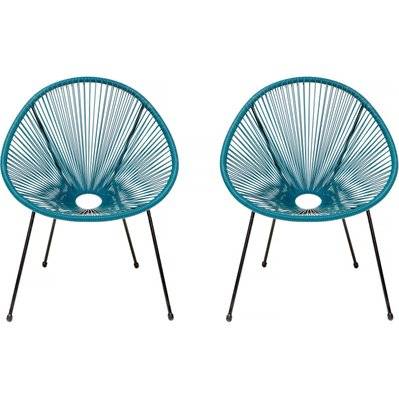 Lot de 2 fauteuils de jardin "Ania" - Bleu foncé - 135871 - 3701577622165