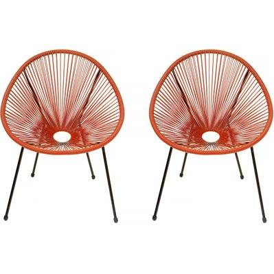 Lot de 2 fauteuils de jardin "Ania" - Rouge - 135873 - 3701577622196