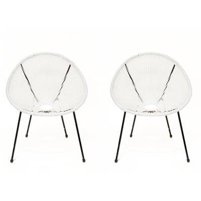 Lot de 2 fauteuils de jardin "Ania" - Blanc - 135878 - 3701577622240
