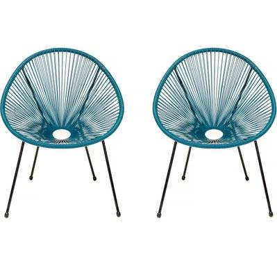 Lot de 2 fauteuils de jardin "Ania" - Bleu clair - 135877 - 3701577622233
