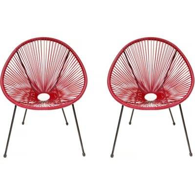 Lot de 2 fauteuils de jardin "Ania" - Rouge vin - 135872 - 3701577622172