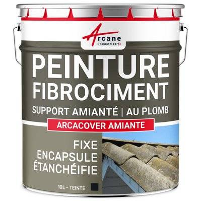 Peinture fibro ciment pour encapsulage support amiante / plomb : ARCACOVER AMIANTE.-10 L Ardoise - 983_32843 - 3700043464216