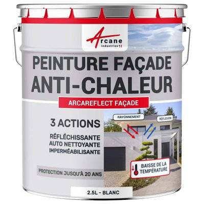 Peinture réfléchissante, anti-chaleur : ARCAREFLECT FAÇADE (existe aussi pour destination toiture)-2.5 L Blanc - 1220_33528 - 3700043474062