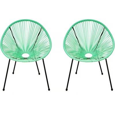Lot de 2 fauteuils de jardin "Ania" - Vert - 135876 - 3701577622219