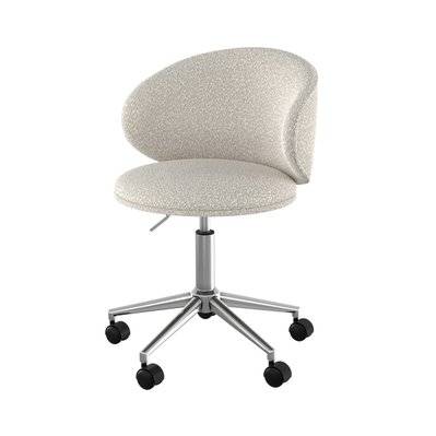 Chaise de bureau Aurore en tissu bouclé blanc - 11397 - 3701324557832