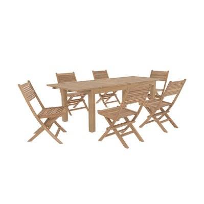 Ensemble table et chaises de jardin Nido 6 personnes en bois de teck - 11050 - 3701324555500