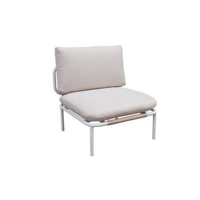Chaise sans accoudoirs Bali - 72.5 x 64.5 x 60 cm - aluminium & polyester - beige & blanc - CZ5267 - 3663735015267
